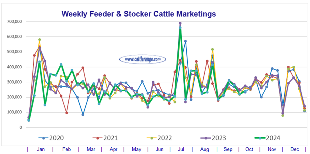 Feeder & Stocker Cattle Marketings for the week ending 10/4/24