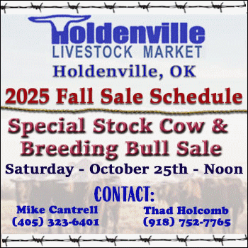 Holdenville Livestock Market 2025 Fall Sale Schedule